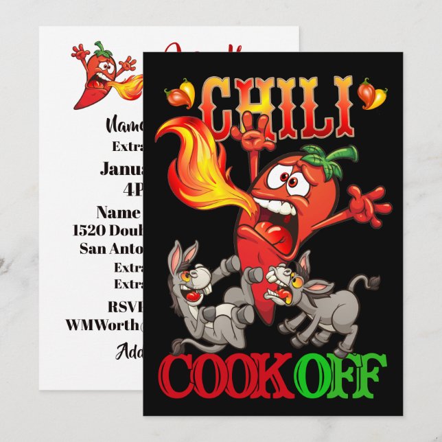 Chilli Cook Off Invitation (Front/Back)