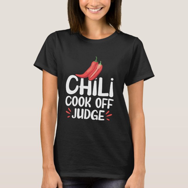 Chilli Cook Off Judge Spicy Red Peppers Fun Spicy  T-Shirt (Front)