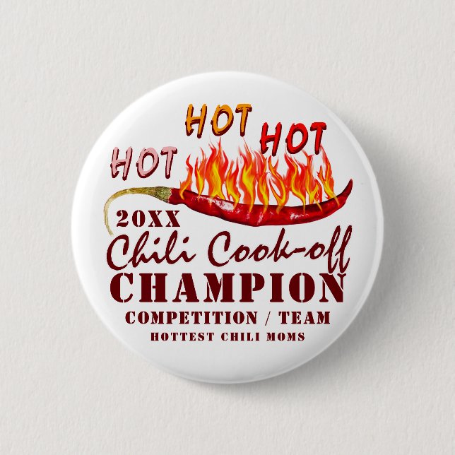 Chilli Cook Off Rustic Team Contest Winner Champio 6 Cm Round Badge (Front)