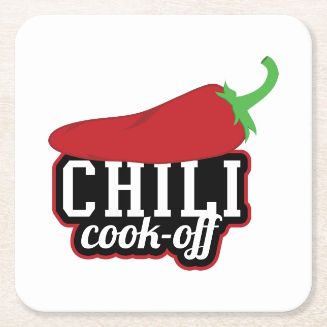 Chilli Cook-Off Square Paper Coaster (Front)