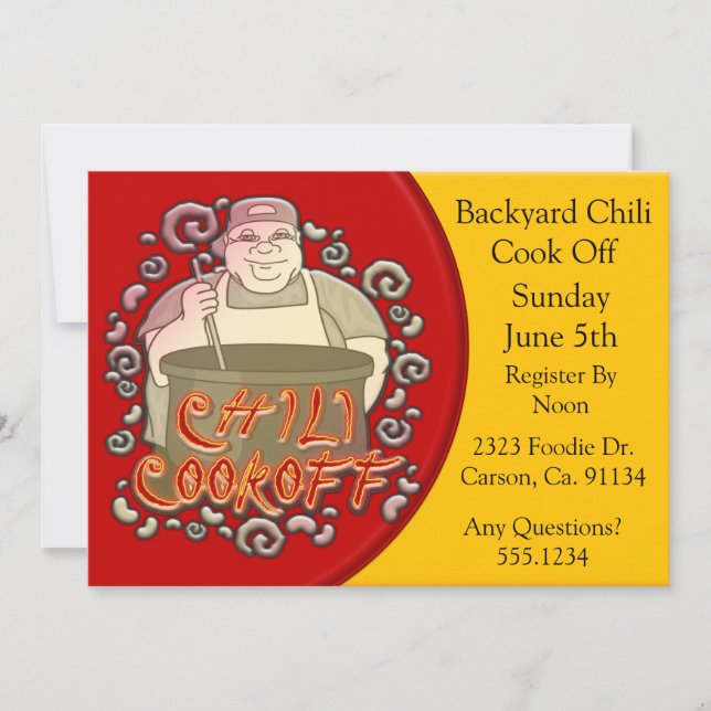 Chilli Cook Off Stirring The Pot Invitation (Front)