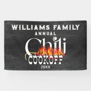 Chilli Cookoff Cook Off Contest Rustic Family Part Banner
