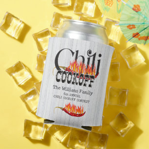 Chilli Cookoff Cook Off Contest Rustic Family Part Can Cooler