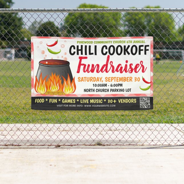 Chilli Cookoff Fundraiser Banner with qr code (Insitu)