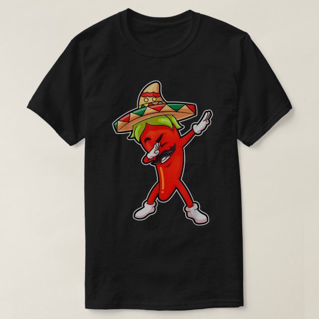 Chilli Dabbing T Shirt Pepper Mexican Hot Jalapeno (Design Front)