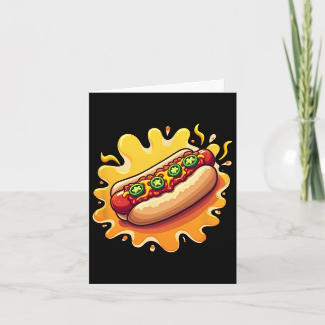 Chilli Dog With Jalepenos Design  Card (Front)