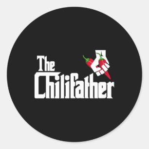 Chilli Father Funny Bbq Footbyll Chilli Cook Off M Classic Round Sticker