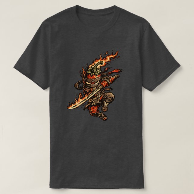 Chilli Fire Ninja — Funny Hot Pepper Warrior  T-Shirt (Design Front)