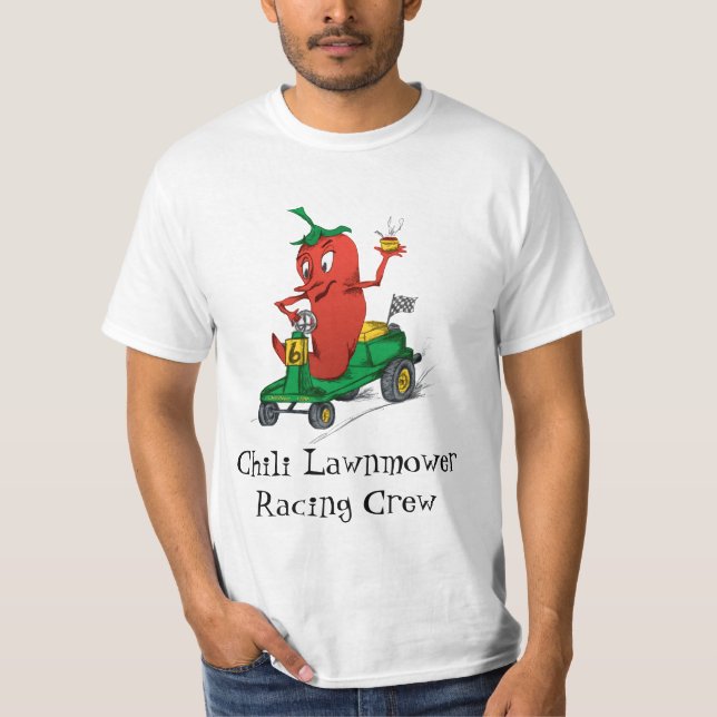 Chilli Lawnmower - Green and Yellow Mower T-Shirt (Front)