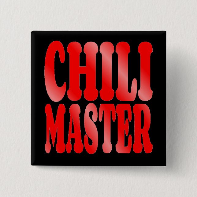 Chilli Master in Red 15 Cm Square Badge (Front)