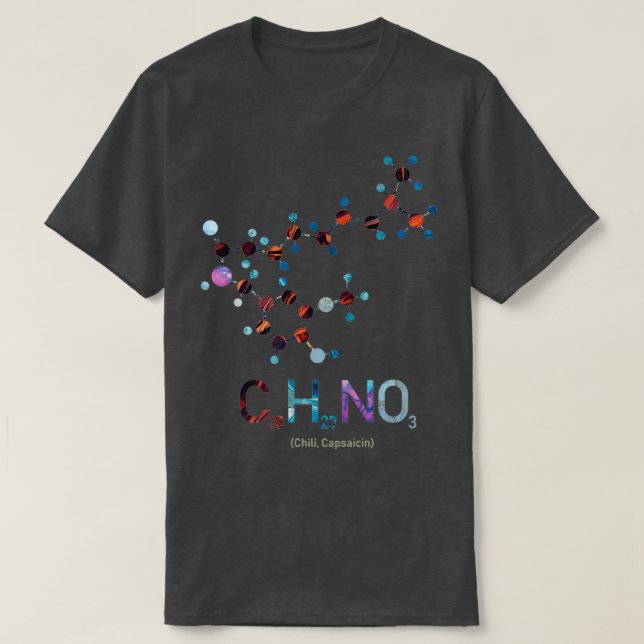 Chilli Molecule Capsaicin Chemistry T-Shirt (Design Front)
