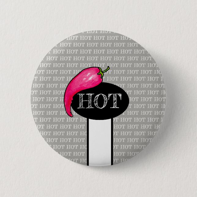 Chilli pepper 6 cm round badge (Front)