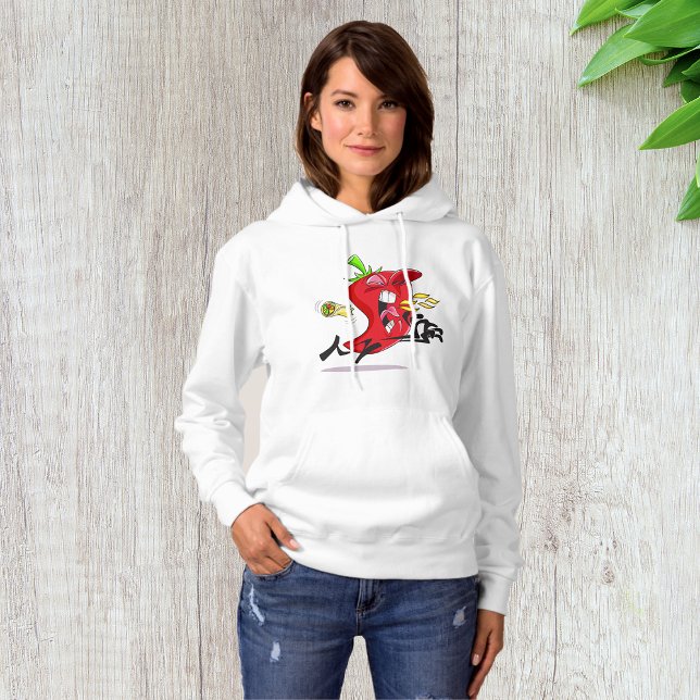 Chilli Pepper Breathing Fire Womens Hoodie (Creator Uploaded)