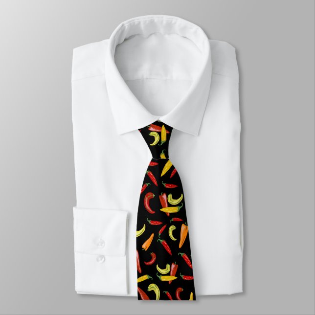 Chilli Pepper Capsicum Fruit Neck Tie Fun (Tied)