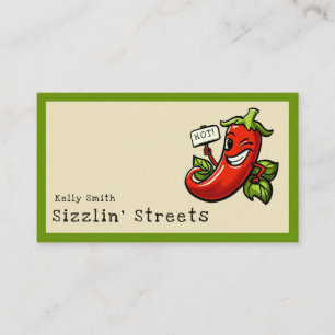 Chilli pepper cartoon character business card