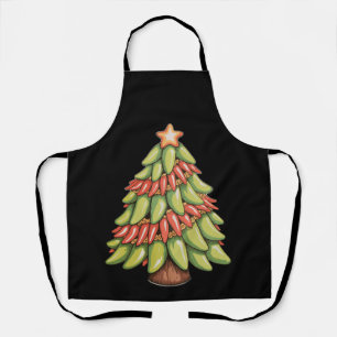 Chilli Pepper Christmas Tree Hot Spicy Sauce Xmas Apron