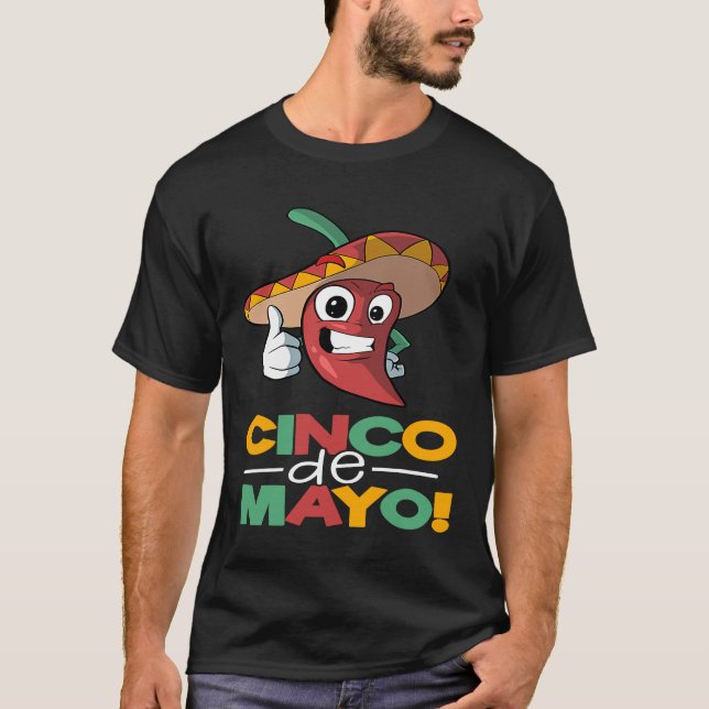 Chilli Pepper Cinco De Mayo Mexican T-Shirt (Front)