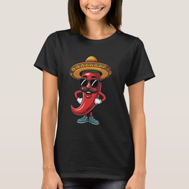 Chilli Pepper Cinco De Mayo Spicy T-Shirt (Front)