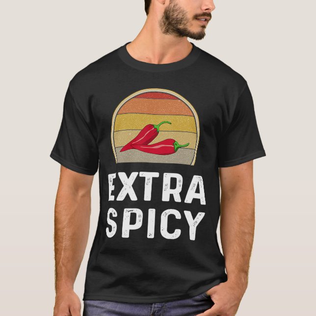 Chilli Pepper Extra Spicy  Cook Off  Retro T-Shirt (Front)