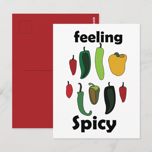 Chilli Pepper Feeling Spicy Fiesta Party Postcard (Front/Back)