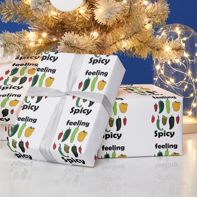 Chilli Pepper Feeling Spicy Fiesta Party Wrapping Paper (Holidays)