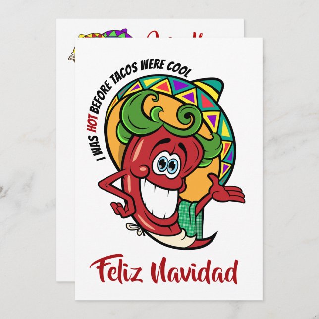 Chilli Pepper Feliz Navidad Invitation (Front/Back)