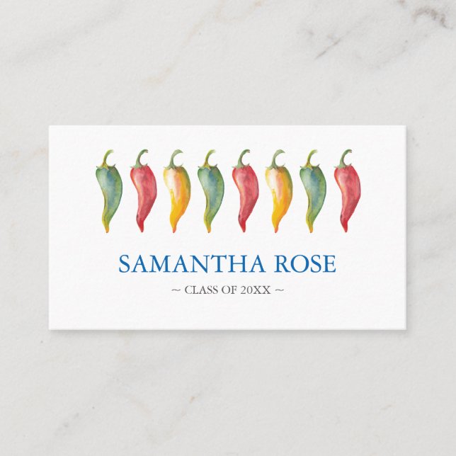 Chilli Pepper Graduate Name Card (Front)