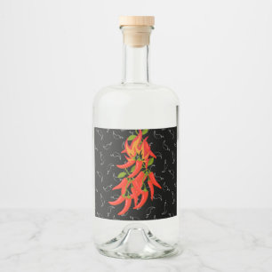 Chilli Pepper Hot Sauce Bottle Liquor Bottle Label
