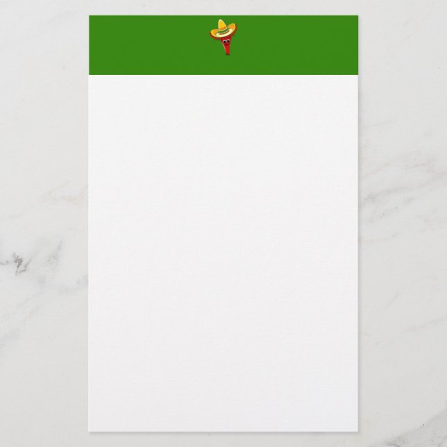 Chilli Pepper in a Sombrero Stationery (Front)