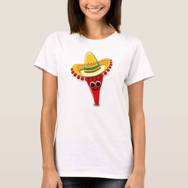 Chilli Pepper in a Sombrero T-Shirt (Front)