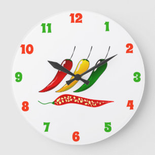 Chilli Pepper Kitchen Clock