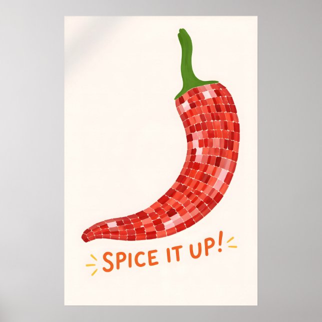 Chilli Pepper Kitchen Print, Modern Food Wall Art (Front)