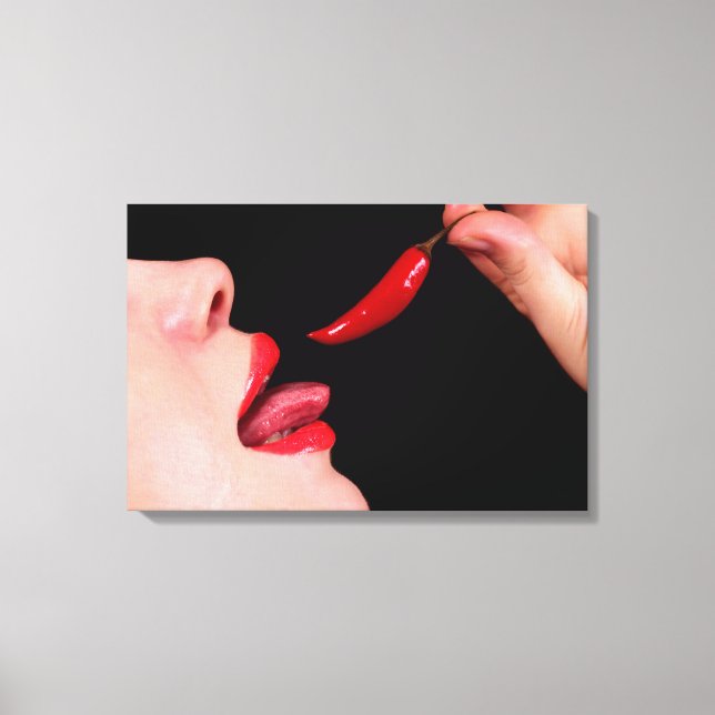 Chilli pepper lips canvas print (Front)