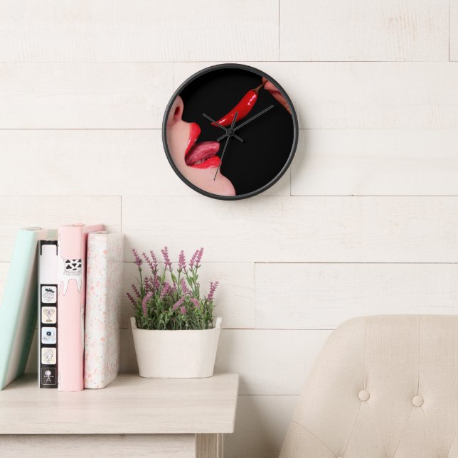 Chilli pepper lips clock (Reading Room)