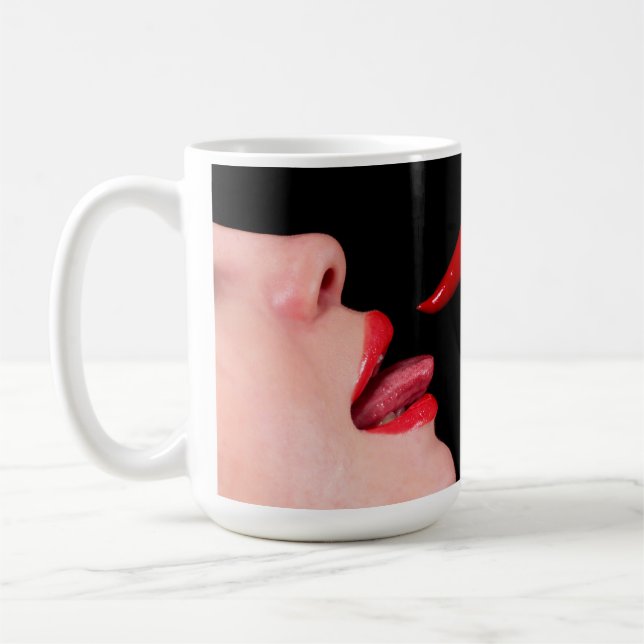 Chilli pepper lips coffee mug (Left)
