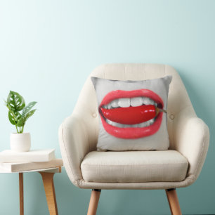Chilli pepper lips cushion