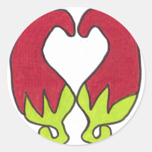 Chilli Pepper Love Classic Round Sticker