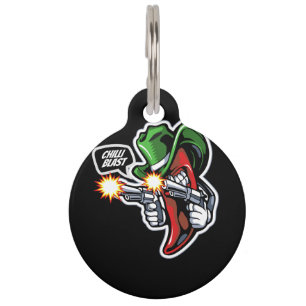 chilli-pepper-mascot-with-gun-hand-illustration-pr pet tag