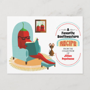 Chilli pepper Mexican cooking cookbook recipe card