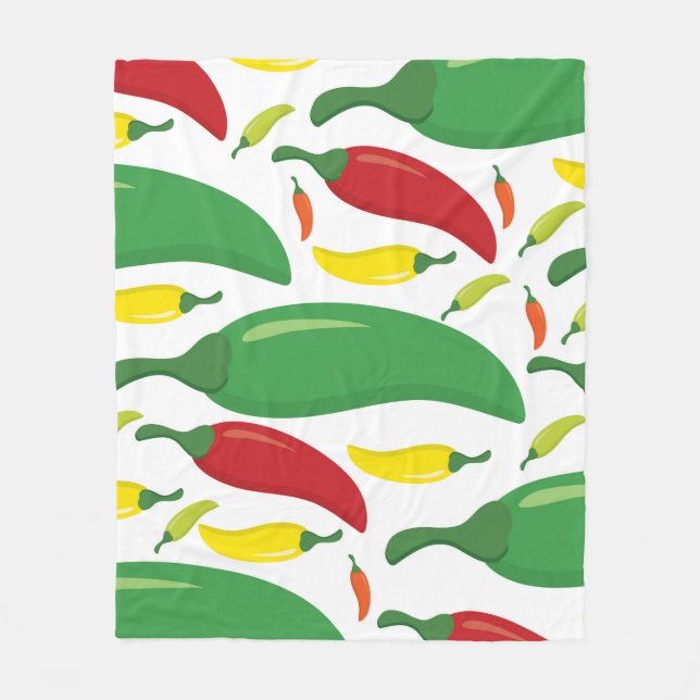 Chilli pepper pattern fleece blanket (Front)
