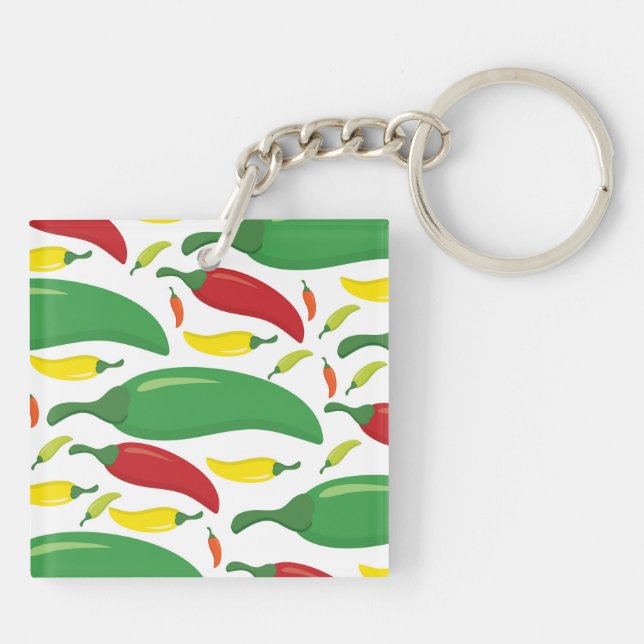 Chilli pepper pattern key ring (Back)