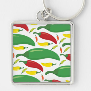 Chilli pepper pattern key ring