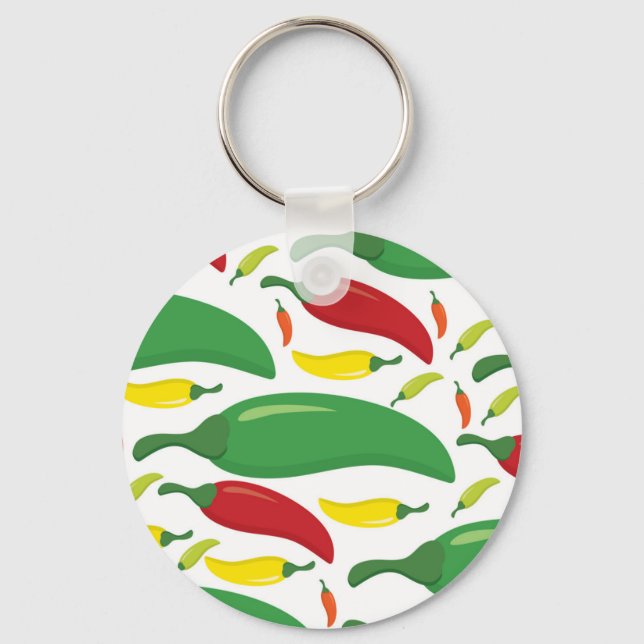 Chilli pepper pattern key ring (Front)