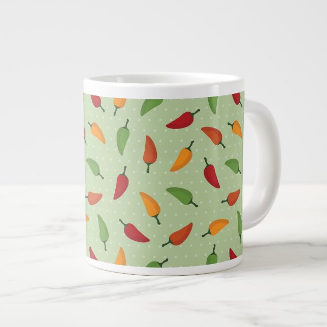 Chilli pepper pattern large coffee mug (Front Right)