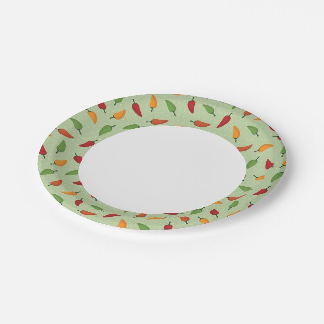 Chilli pepper pattern paper plate (Angled)