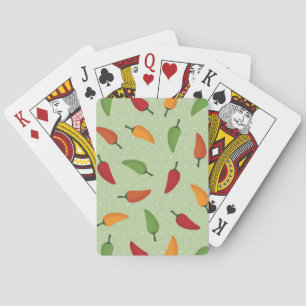 Chilli pepper pattern playing cards