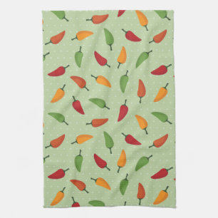 Chilli pepper pattern tea towel
