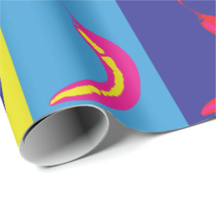 Chilli Pepper Pop Art Bright Bold Modern Pattern Wrapping Paper