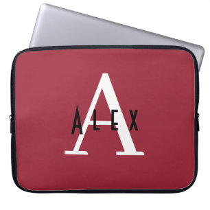 Chilli Pepper Red Custom Monogram Laptop Sleeve