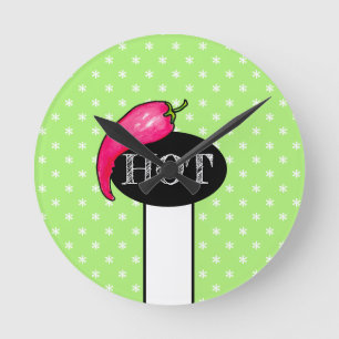 Chilli pepper round clock